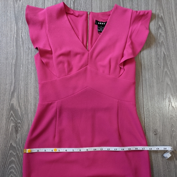 NWT DKNY Hot Pink Fitted Party Dress - Picture 4 of 7